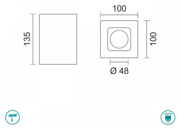 Φωτιστικό Σποτ Οροφής Γύψινο Spot Light Jerry 6505