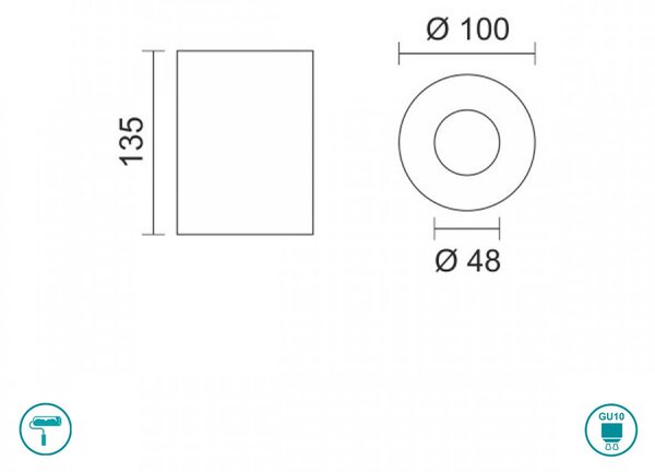 Φωτιστικό Σποτ Οροφής Γύψινο Spot Light Jerry 6504