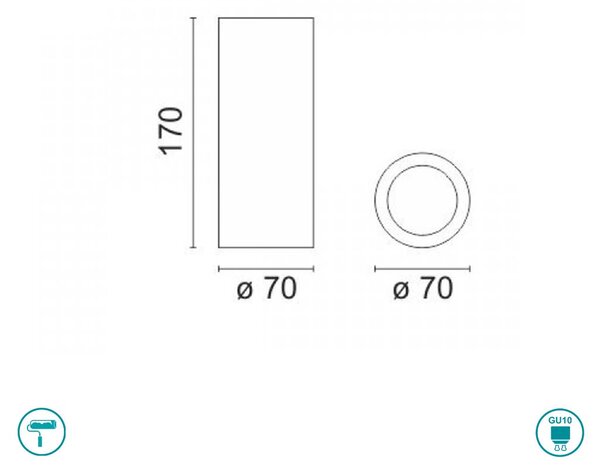 Φωτιστικό Σποτ Οροφής Γύψινο Spot Light Jerry 5668