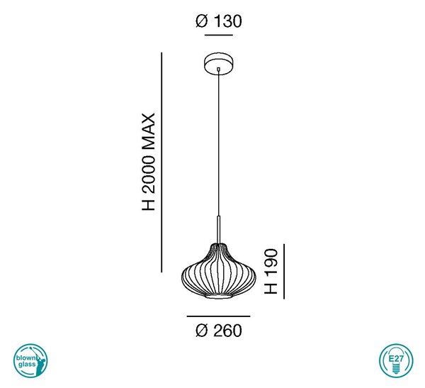 Φωτιστικό Κρεμαστό La Mia Luce Budelli 3723-40-125 Μελί