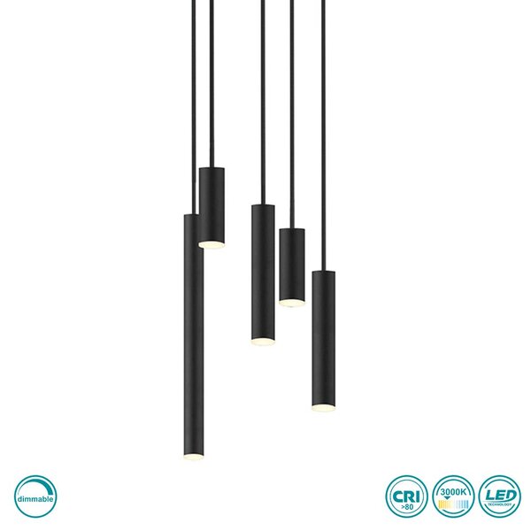 Φωτιστικό Κρεμαστό Viokef Elliot 4281200 Μαύρο Dimmable