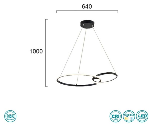 Φωτιστικό Κρεμαστό Viokef Double 4275800 Μαύρο