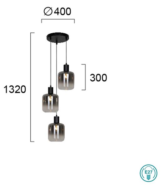 Φωτιστικό Κρεμαστό Viokef Adam 4278400 Φυμέ