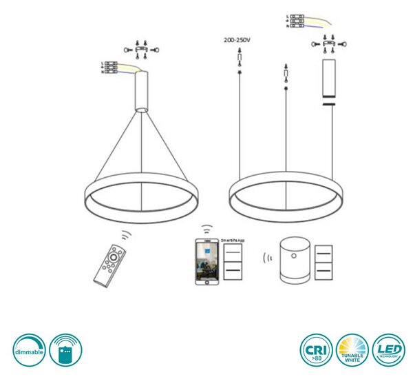 Φωτιστικό Κρεμαστό Home Lighting Amaya 77-8143 Λευκό Smart