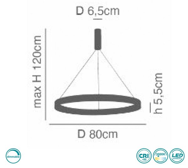 Φωτιστικό Κρεμαστό Home Lighting Amaya 77-8151 Χαλκός Dimmable