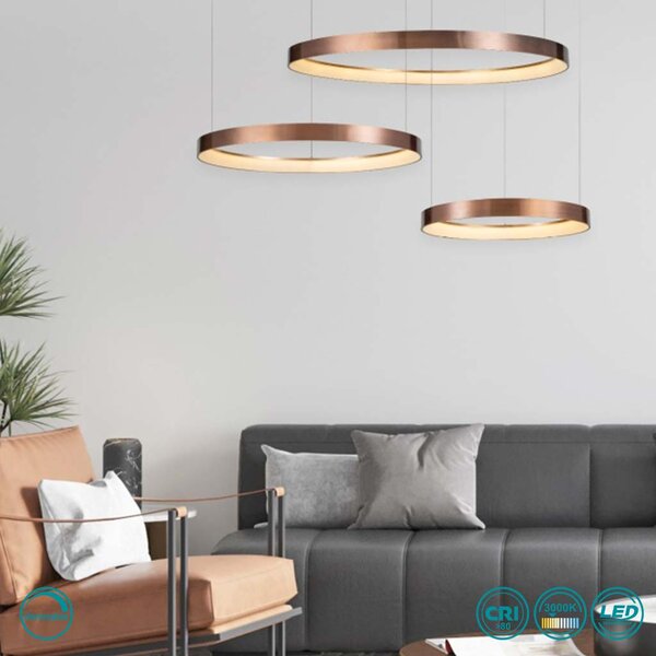 Φωτιστικό Κρεμαστό Home Lighting Amaya 77-8151 Χαλκός Dimmable