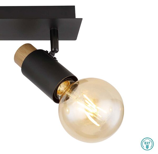 Απλίκα Globo Lighting Matti 54045-2 Μαύρο-Ξύλο