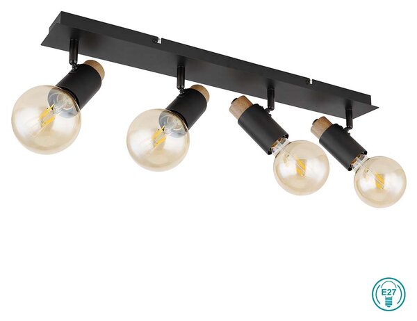 Απλίκα Globo Lighting Matti 54045-4 Μαύρο-Ξύλο