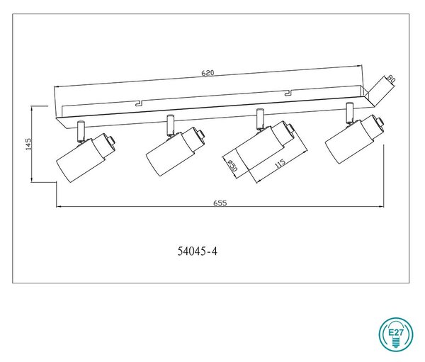 Απλίκα Globo Lighting Matti 54045-4 Μαύρο-Ξύλο