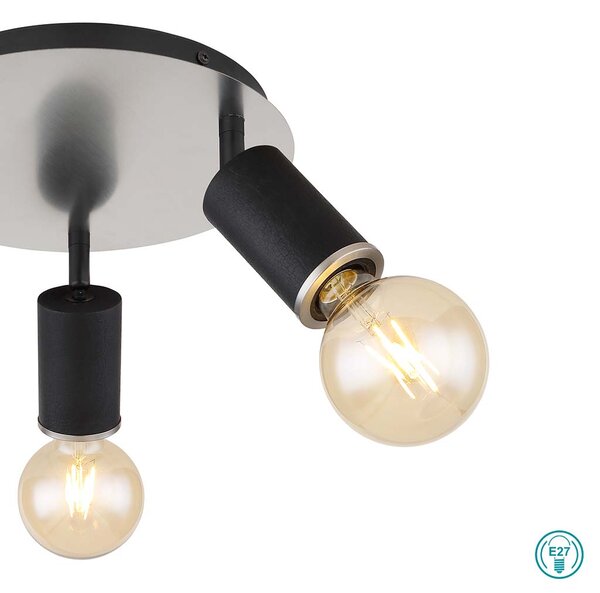 Σποτ Globo Lighting Joseba 54032-3B Νίκελ Ματ-Ξύλο Μαύρο