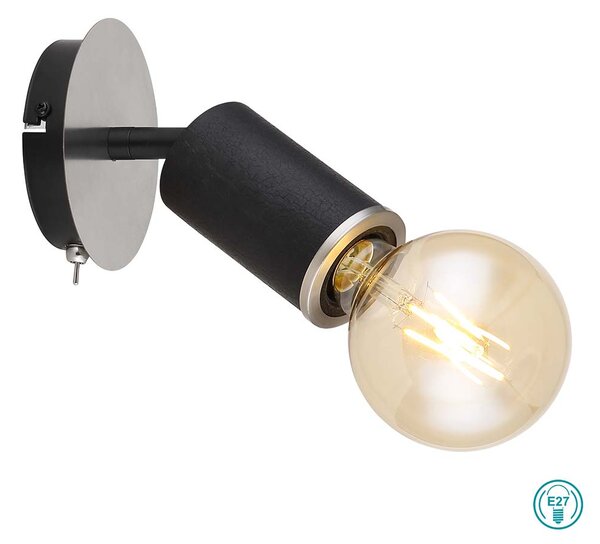 Σποτ Globo Lighting Joseba 54032-1B Νίκελ Ματ-Ξύλο Μαύρο