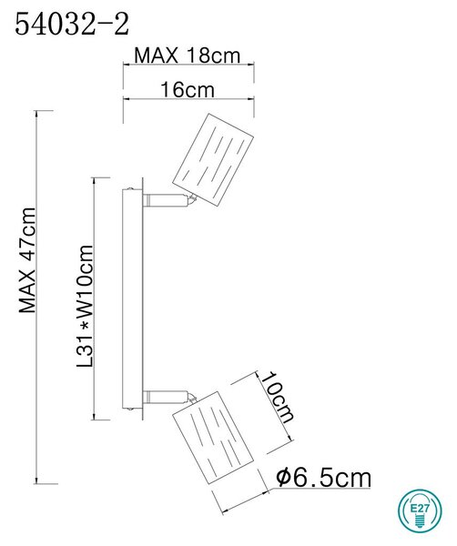 Σποτ Globo Lighting Joseba 54032-2 Μαύρο-Ξύλο