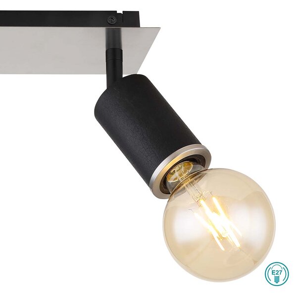 Σποτ Globo Lighting Joseba 54032-2B Νίκελ Ματ-Ξύλο Μαύρο