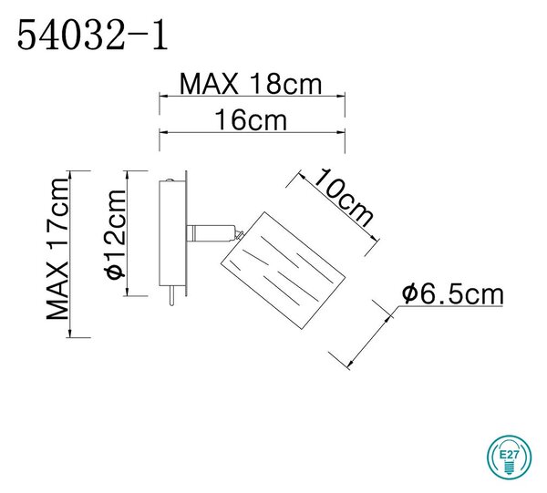 Σποτ Globo Lighting Joseba 54032-1B Νίκελ Ματ-Ξύλο Μαύρο