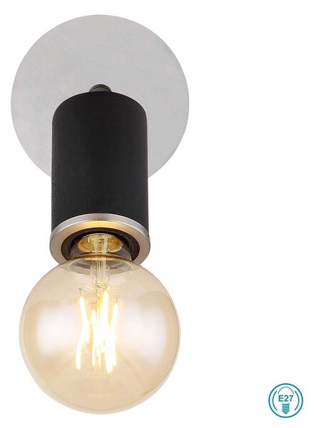 Σποτ Globo Lighting Joseba 54032-1B Νίκελ Ματ-Ξύλο Μαύρο