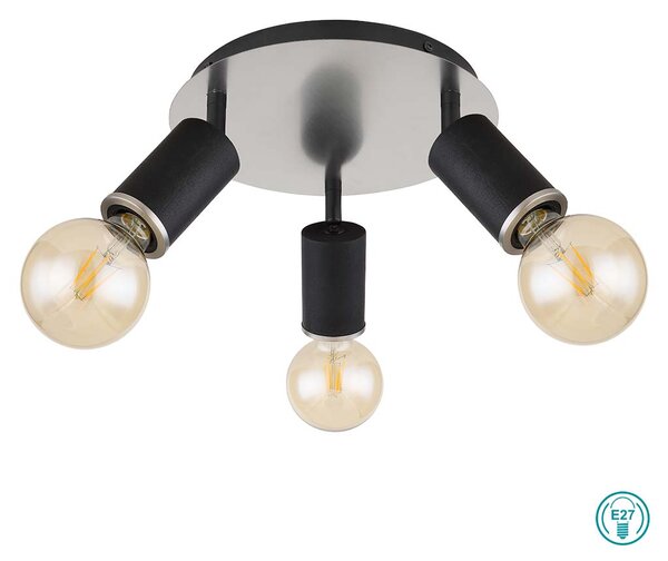 Σποτ Globo Lighting Joseba 54032-3B Νίκελ Ματ-Ξύλο Μαύρο