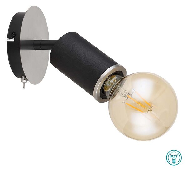 Σποτ Globo Lighting Joseba 54032-1B Νίκελ Ματ-Ξύλο Μαύρο