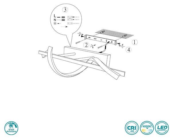 Απλίκα RL Lighting Isabel R22201106 Χρώμιο (4000K)