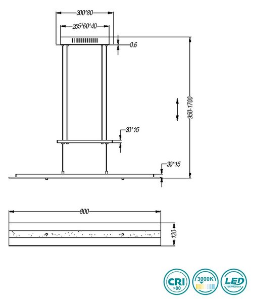 Φωτιστικό Κρεμαστό RL Lighting Milos R32004107 Νίκελ Ματ