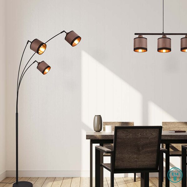 Φωτιστικό Κρεμαστό Ράγα RL Lighting Davos R31554041 Μαύρο με Τοπέ καπέλο