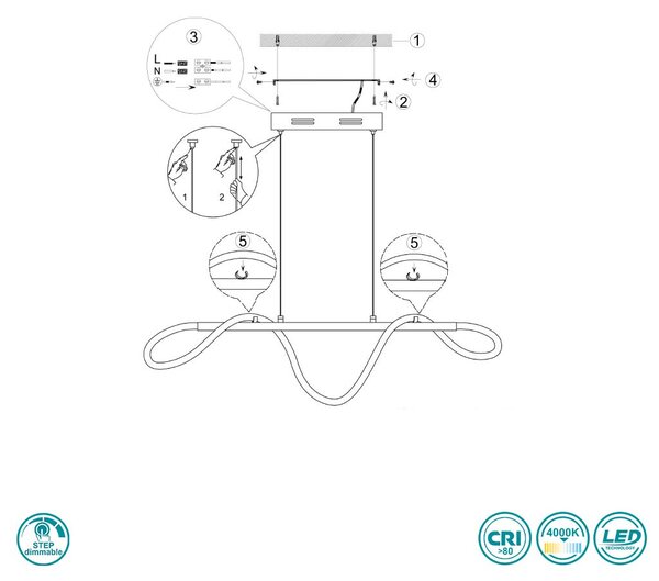 Φωτιστικό Κρεμαστό RL Lighting Argos R32361106 Χρώμιο (4000K)