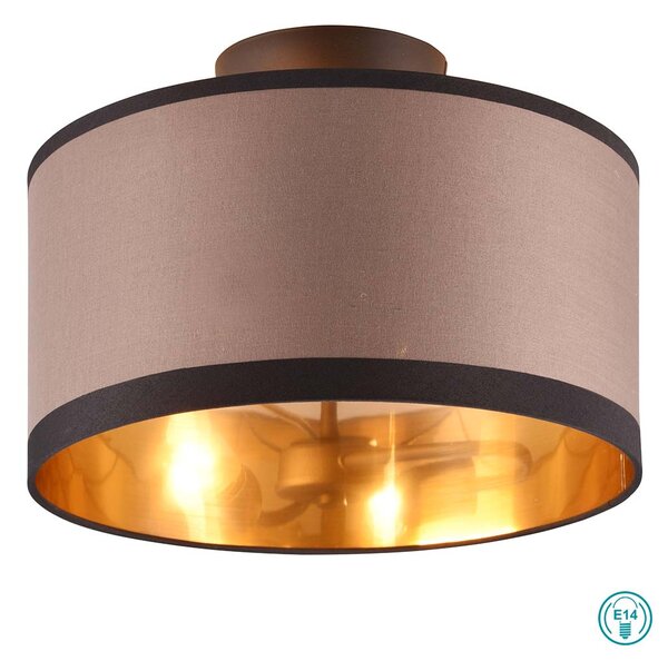 Πλαφονιέρα RL Lighting Davos R61552041 Μαύρο με Τοπέ καπέλο