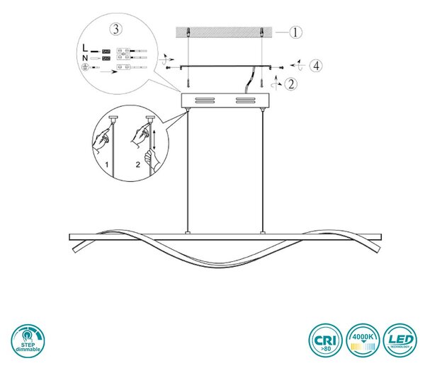 Φωτιστικό Κρεμαστό RL Lighting Isabel R32201106 Χρώμιο (4000K)