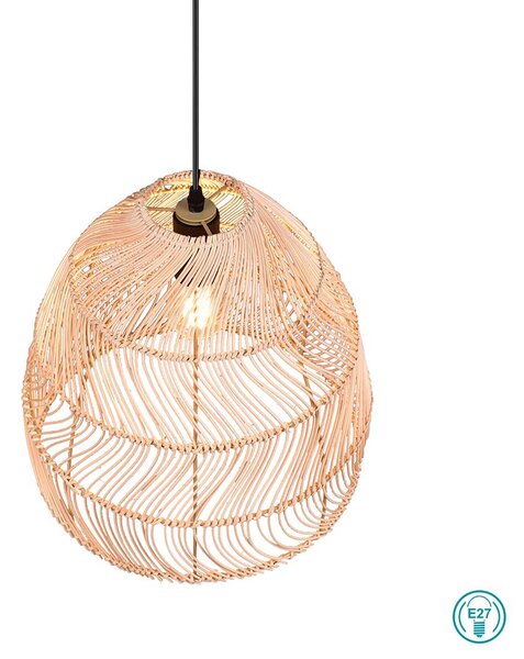 Φωτιστικό Κρεμαστό Vintage Industrial RL Lighting Rike R31131036 Φυσικό Χρώμα Rattan