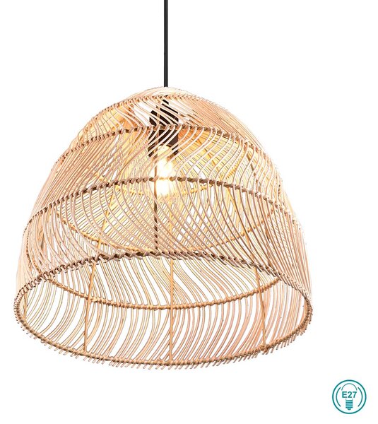 Φωτιστικό Κρεμαστό Vintage Industrial RL Lighting Rike R31131036 Φυσικό Χρώμα Rattan