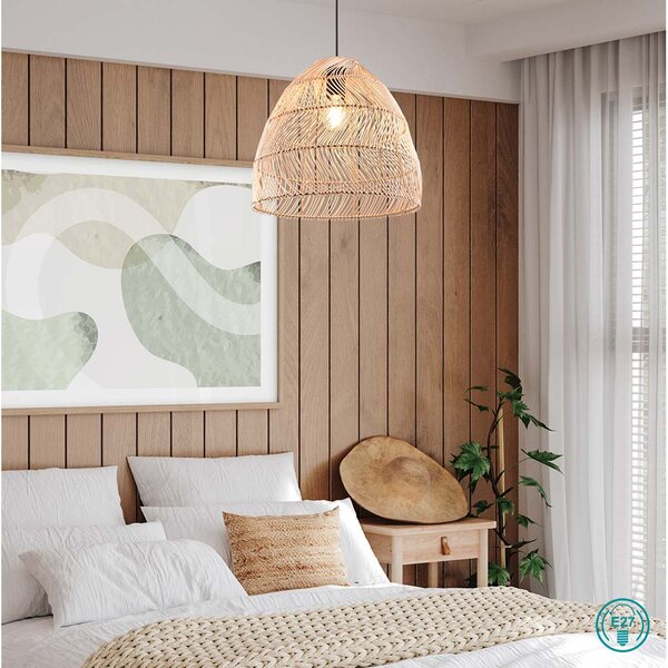 Φωτιστικό Κρεμαστό Vintage Industrial RL Lighting Rike R31131036 Φυσικό Χρώμα Rattan