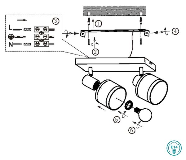 Σποτ RL Lighting Davos R81552041 Μαύρο με Τοπέ καπέλο