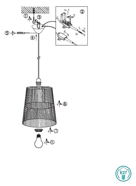 Φωτιστικό Κρεμαστό Vintage Industrial RL Lighting Holm R31041026 Καφέ