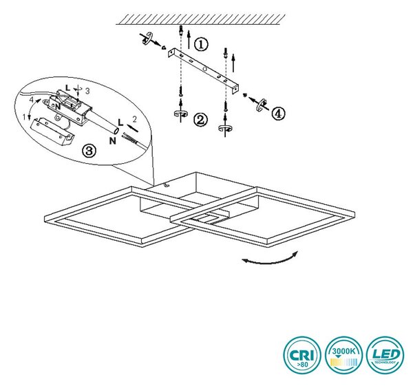 Φωτιστικό Οροφής RL Lighting Trail R64492132 Μαύρο Ματ