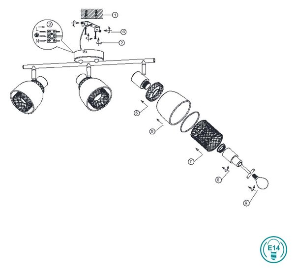 Σποτ RL Lighting Punch R80813032 Μαύρο Ματ - Χρυσό