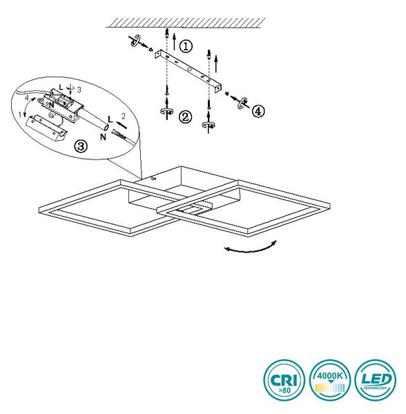 Φωτιστικό Οροφής RL Lighting Trail R64492131 Λευκό Ματ (4000K)