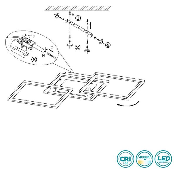 Φωτιστικό Οροφής RL Lighting Trail R64493131 Λευκό Ματ (4000K)