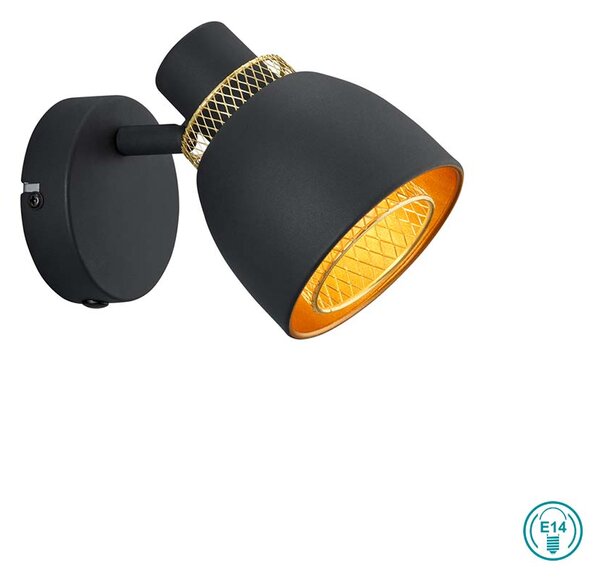 Σποτ RL Lighting Punch R80811032 Μαύρο Ματ - Χρυσό