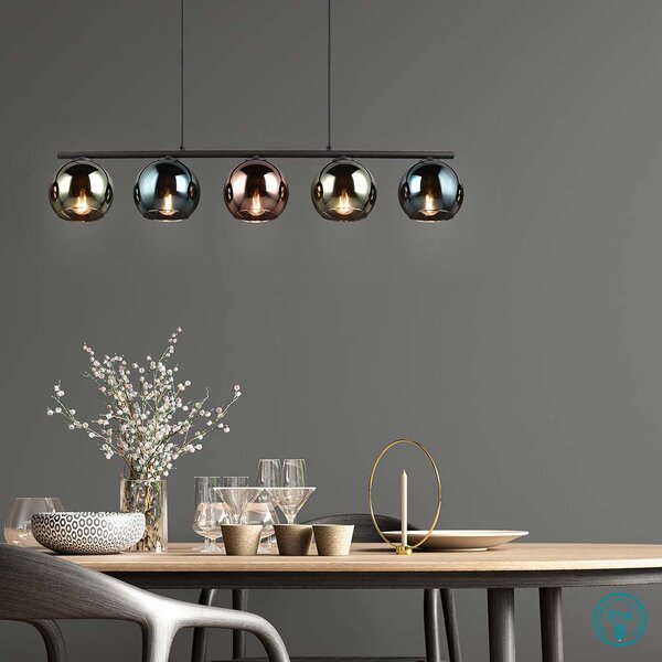 Φωτιστικό Κρεμαστό Ράγα RL Lighting Sheldon R31305017 Μαύρο Ματ