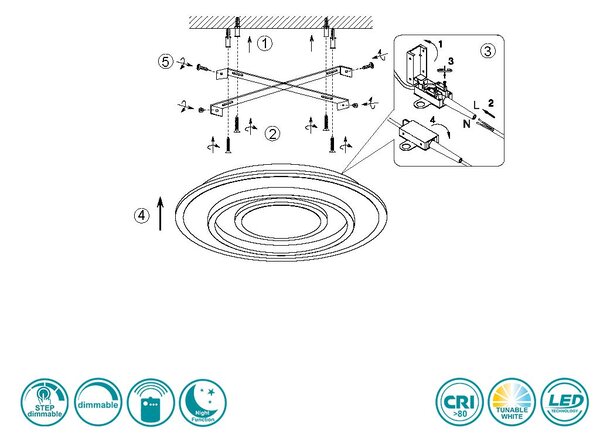 Φωτιστικό Οροφής RL Lighting Jora R64303131 Λευκό Ματ