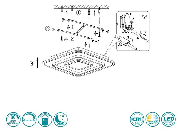 Φωτιστικό Οροφής RL Lighting Jora R64293131 Λευκό Ματ