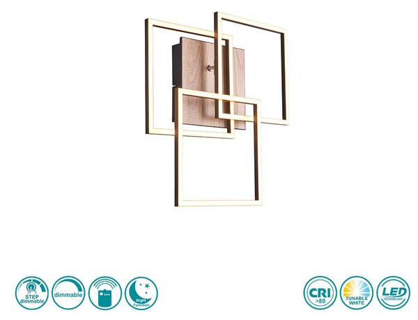 Φωτιστικό Οροφής RL Lighting Mobile R62883135 Μαύρο Ματ και Ξύλο MDF