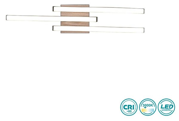 Φωτιστικό Οροφής RL Lighting Route R62473135 Μαύρο Ματ και Ξύλο MDF