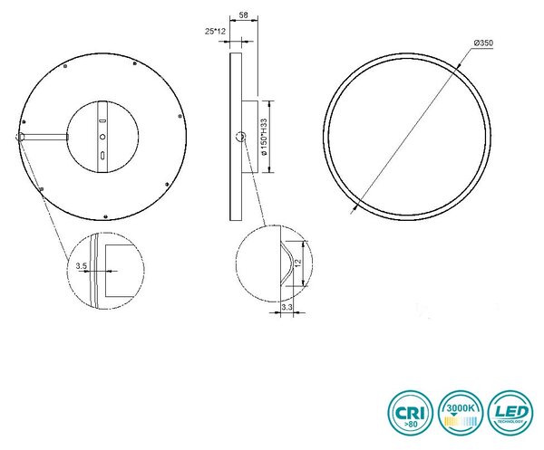 Φωτιστικό Οροφής RL Lighting Rotonda R64502131 Λευκό Ματ