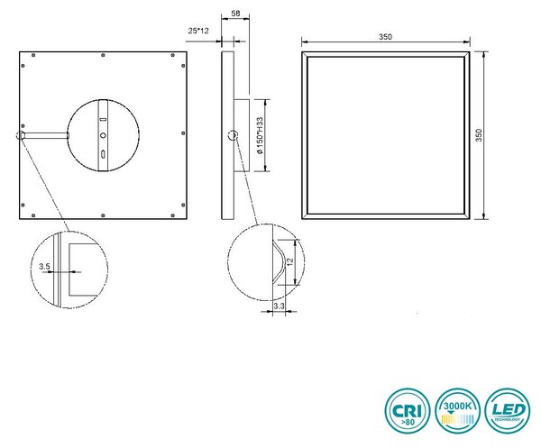 Φωτιστικό Οροφής RL Lighting Rotonda R64502931 Λευκό Ματ