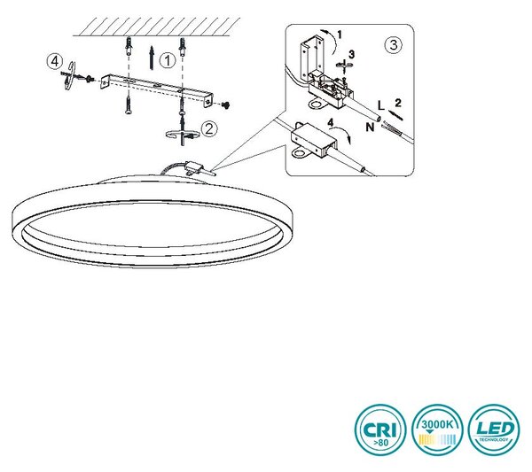 Φωτιστικό Οροφής RL Lighting Rotonda R64502131 Λευκό Ματ