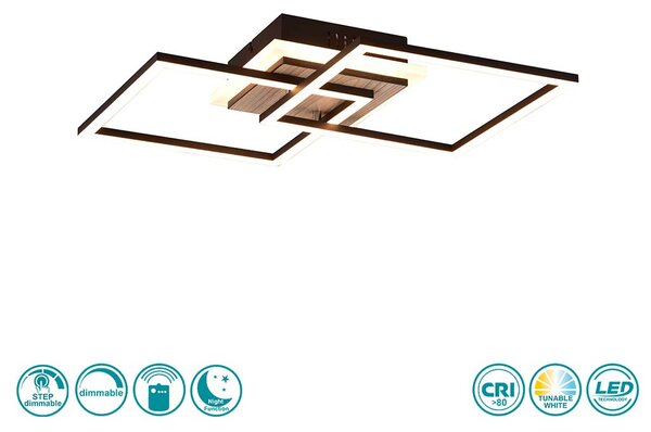 Φωτιστικό Οροφής RL Lighting Giro R62793635 Μαύρο Ματ και Ξύλο MDF