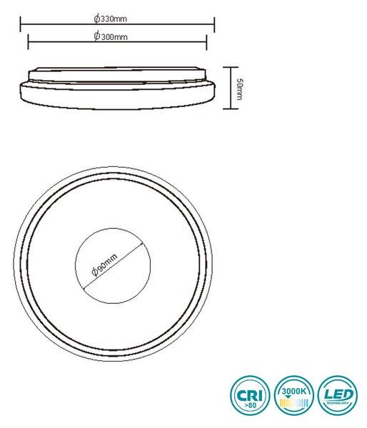 Φωτιστικό Οροφής RL Lighting Bunda R64361132 Μαύρο Ματ