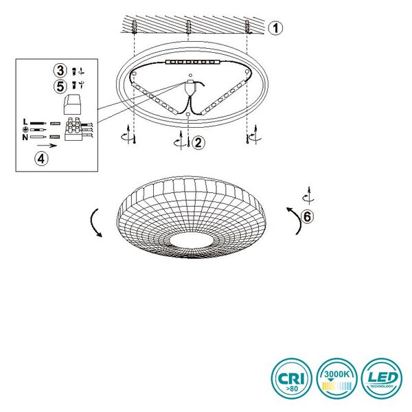 Φωτιστικό Οροφής RL Lighting Vega R64311101 Λευκό