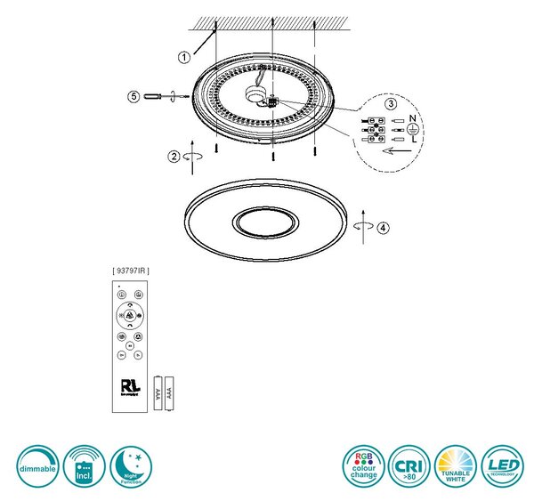 Φωτιστικό Οροφής RL Lighting Realta R64401005 Λευκό