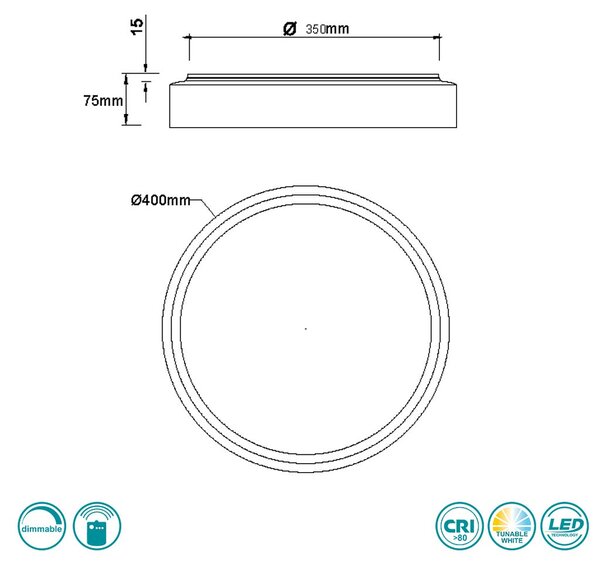 Φωτιστικό Οροφής RL Lighting Felis R64391080 Μαύρο Ματ